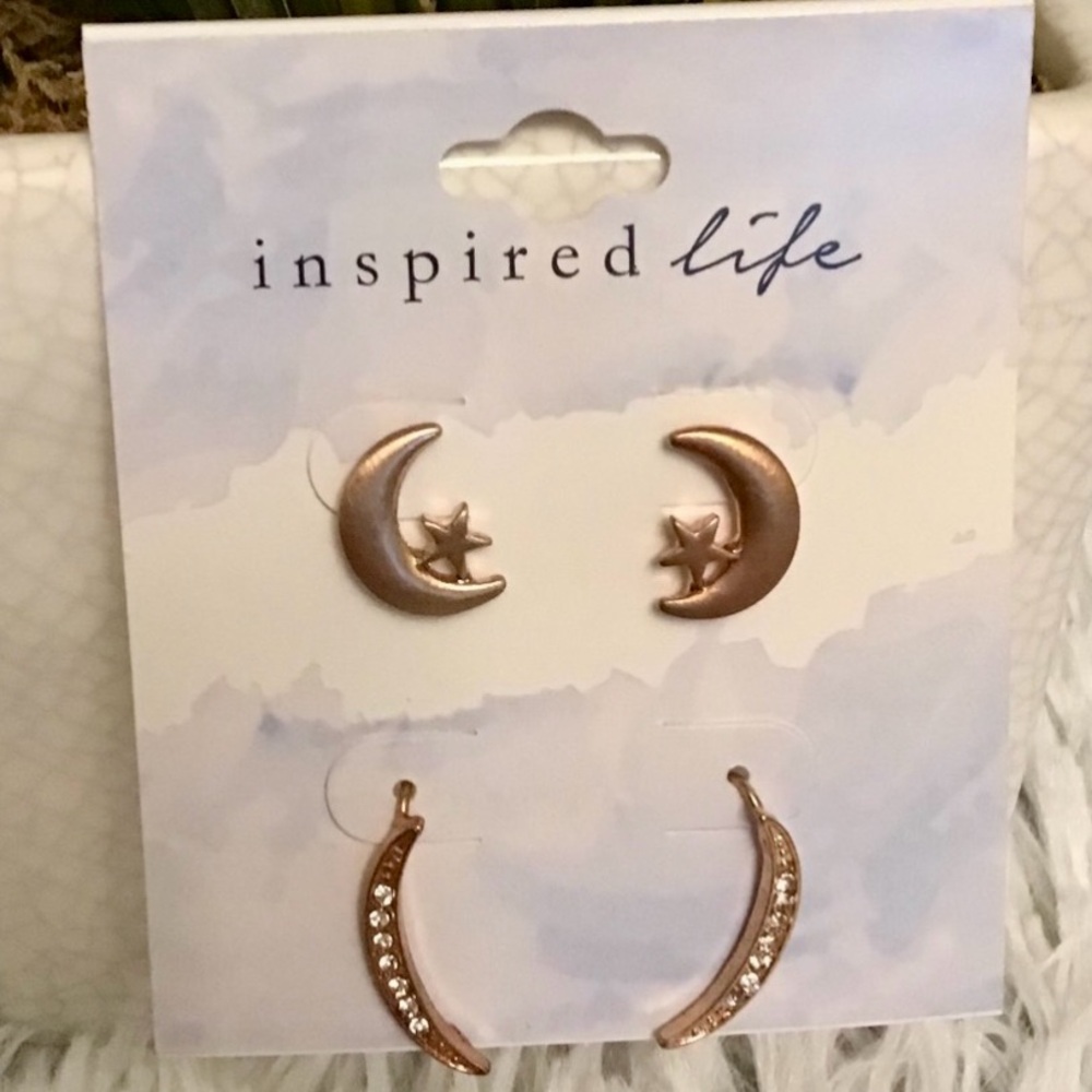 Moon and star earrings NWT